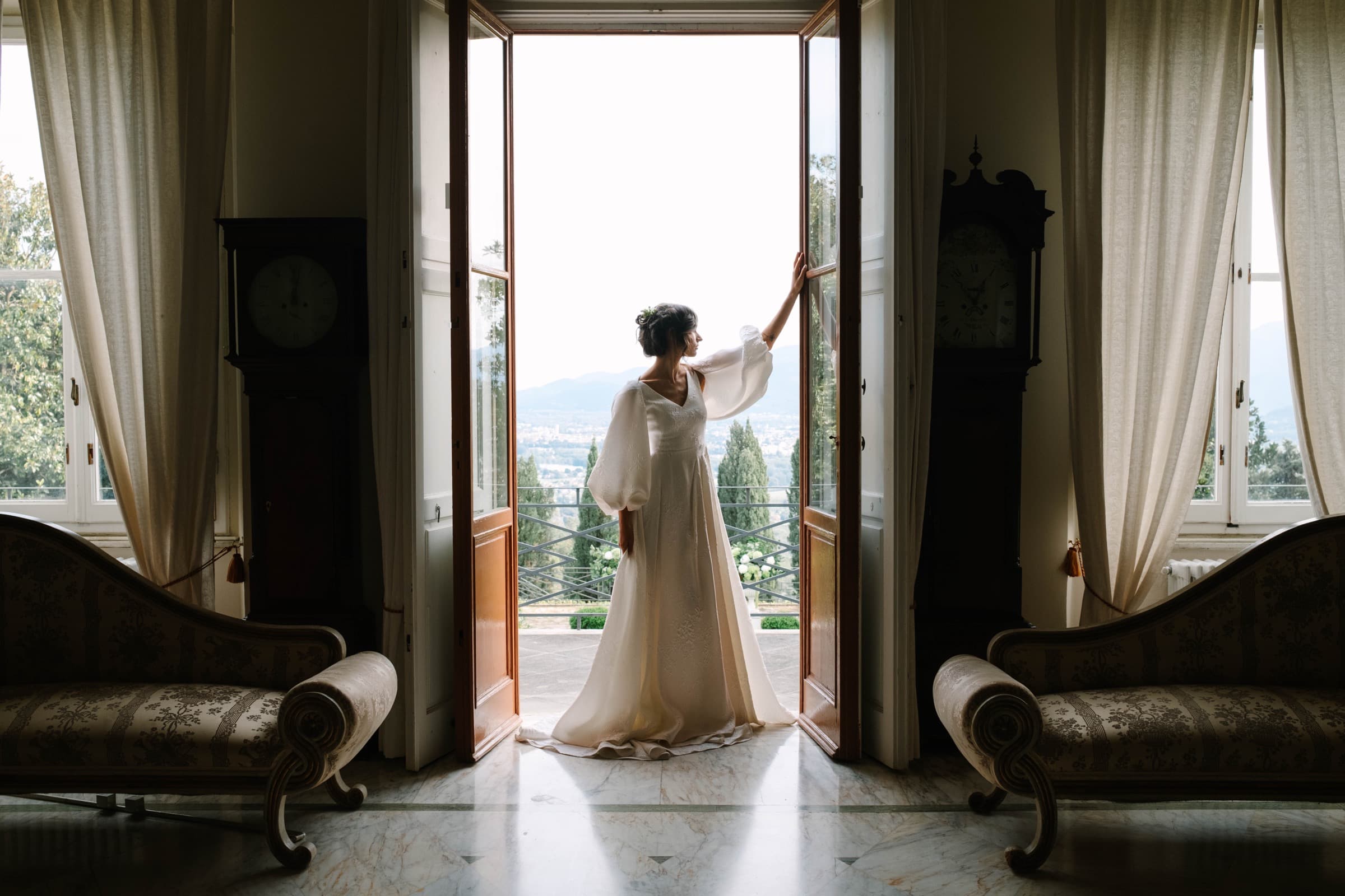 Elegant interior of the main villa opening onto the gardens